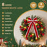 60cm Pre-lit Christmas Wreath Garlands LED Light Front Door Decor Bow Set