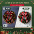 60cm Pre-lit Christmas Wreath Garlands LED Light Front Door Decor Bow Set