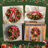 60cm Pre-lit Christmas Wreath Garlands LED Light Front Door Decor Bow Set