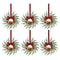 6x Christmas Wreath Garland 26cm Pre-lit Wreaths Red Berries Bow