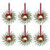 6x Christmas Wreath Garland 26cm Pre-lit Wreaths Red Berries Bow