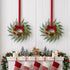 6x Christmas Wreath Garland 26cm Pre-lit Wreaths Red Berries Bow