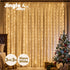 Jingle Jollys 3x3m Christmas Curtain Lights 300 LED Warm White USB 8 Mode Window