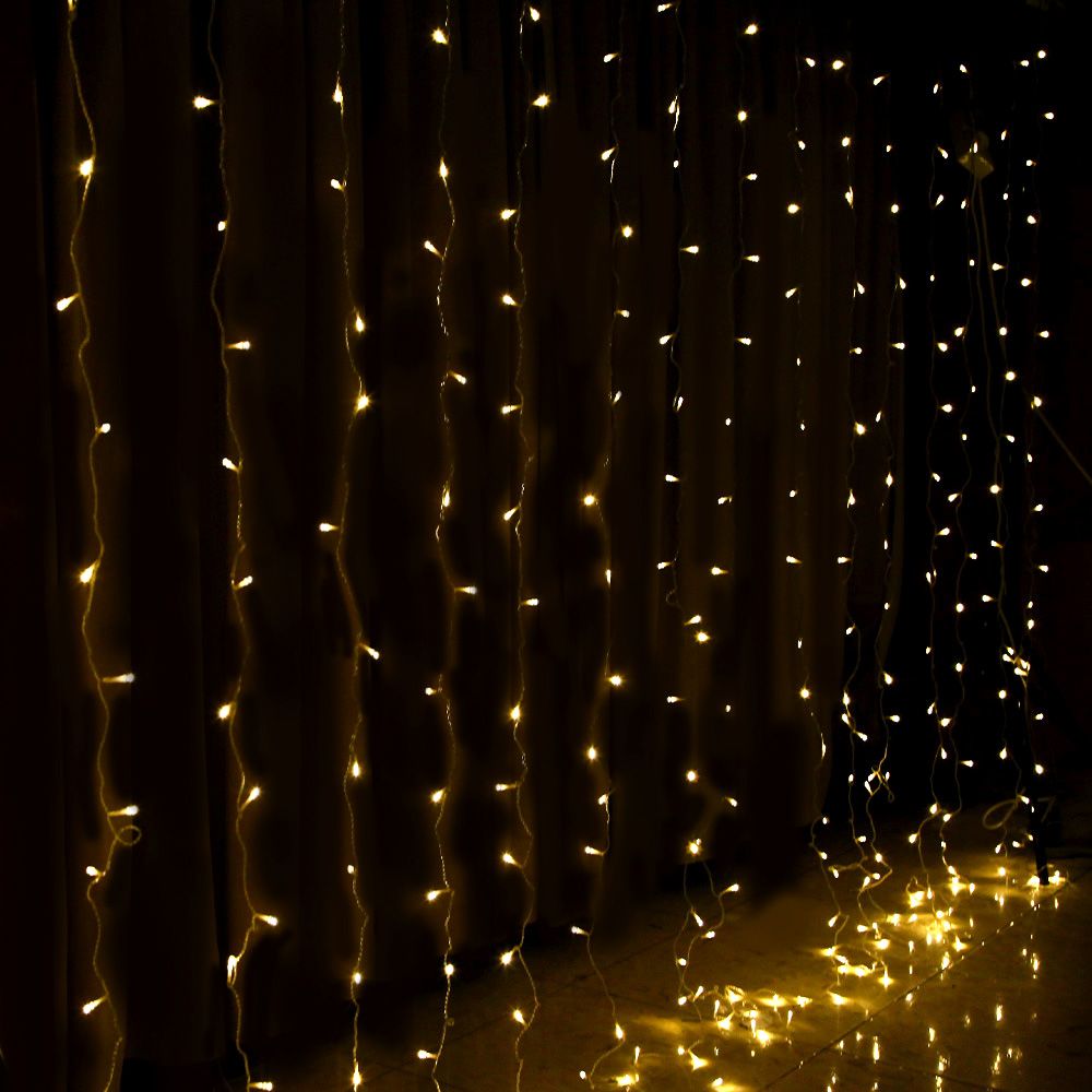 6Mx3M LED Curtain Lights Warm White Outdoor Waterproof 600 LEDs