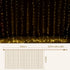 6Mx3M LED Curtain Lights Warm White Outdoor Waterproof 600 LEDs