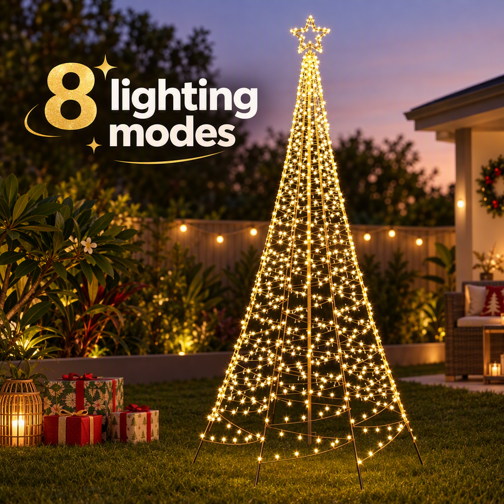 Solar Christmas Tree 3.6m 800 LED Net Lights Xmas Trees Decoration