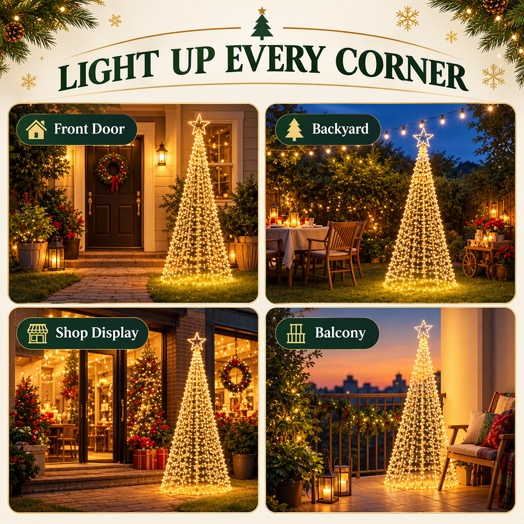 Solar Christmas Tree 3.6m 800 LED Net Lights Xmas Trees Decoration
