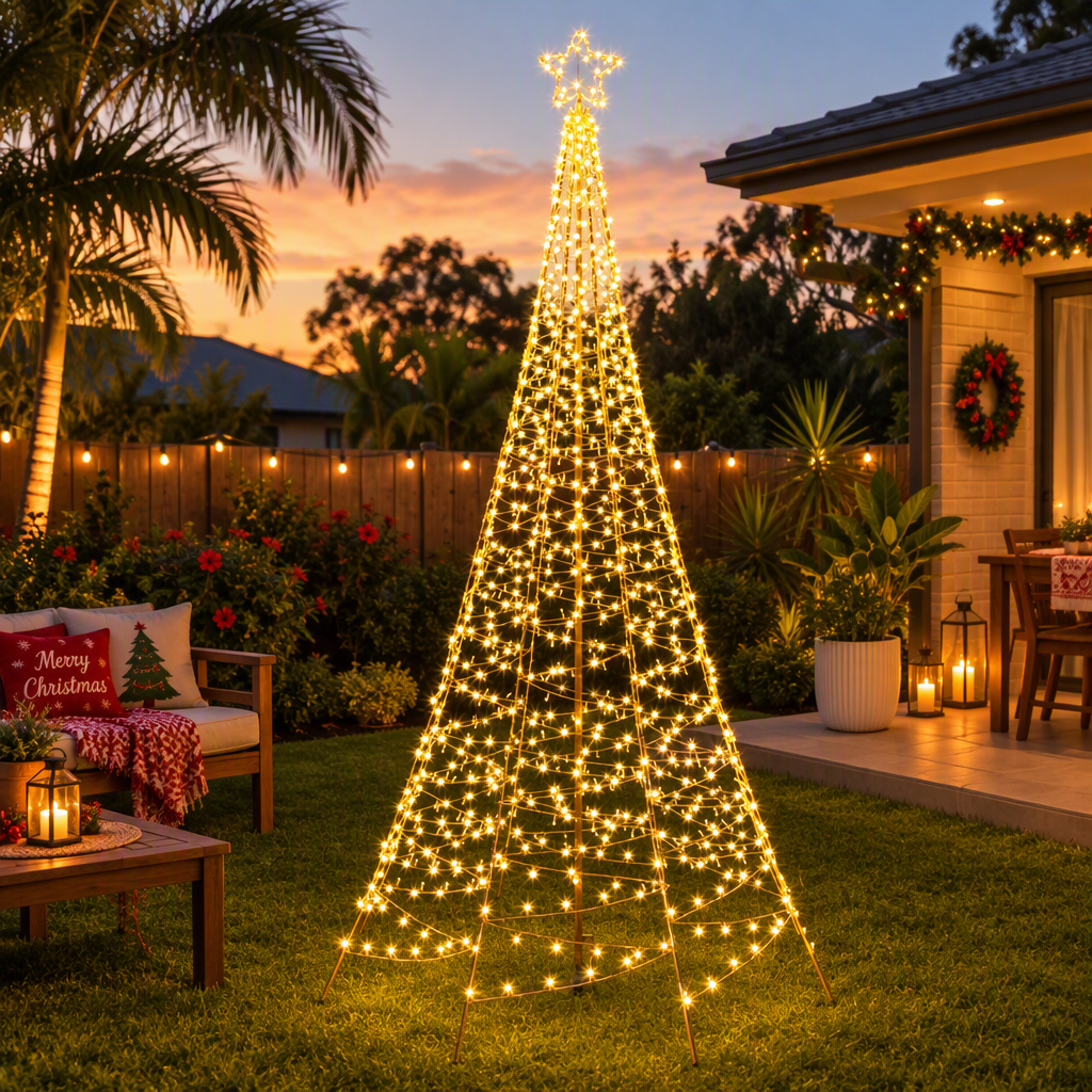 Solar Christmas Tree 3.6m 800 LED Net Lights Xmas Trees Decoration