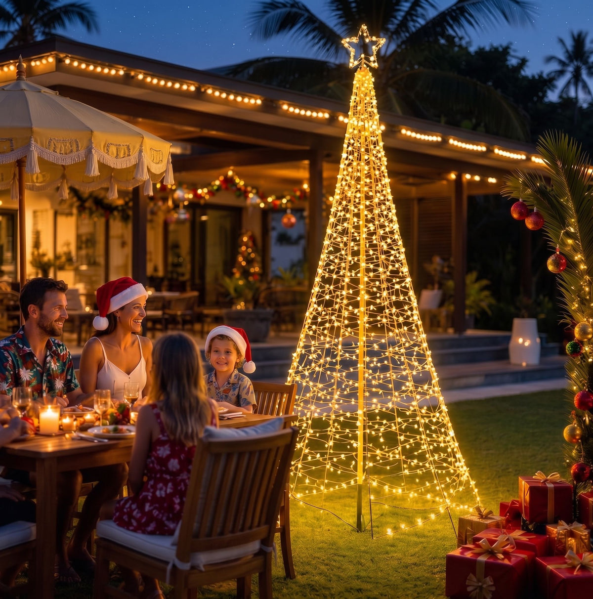 Solar Christmas Tree 3.6m 800 LED Net Lights Xmas Trees Decoration