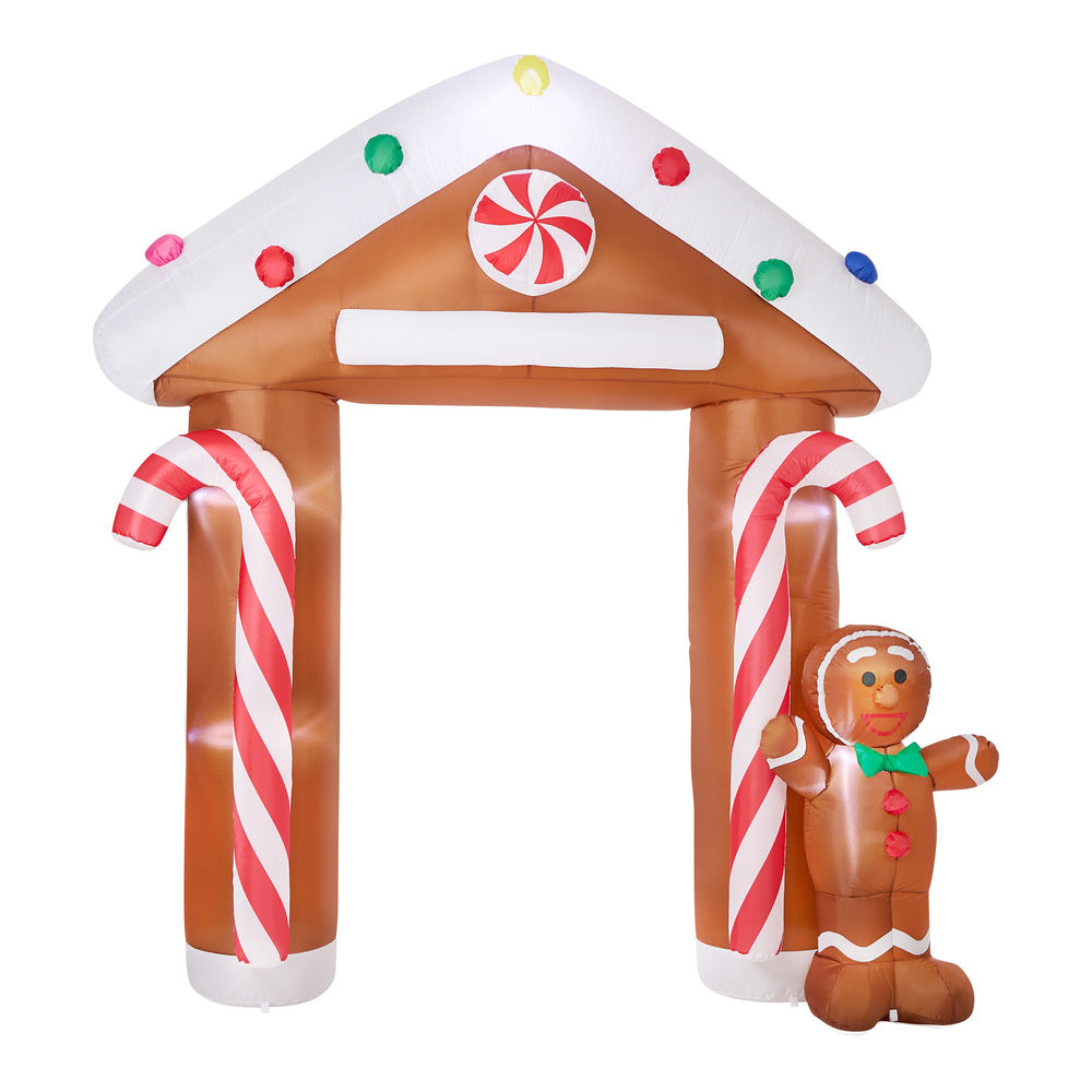2.8M Christmas Inflatable Archway with LED Lights, Outdoor Set
