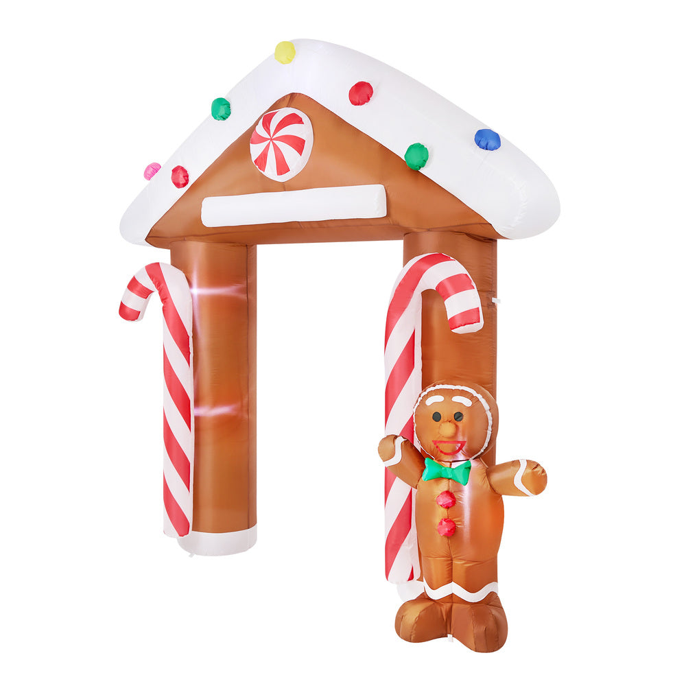 2.8M Christmas Inflatable Archway with LED Lights, Outdoor Set
