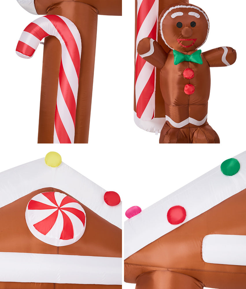 2.8M Christmas Inflatable Archway with LED Lights, Outdoor Set