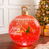 60cm Red Inflatable Merry Christmas Bauble Built In 7 Colour LED Light Pump