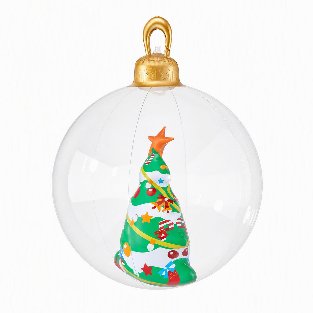60cm Clear Inflatable Christmas Tree Bauble Water Repellent PVC with Pump