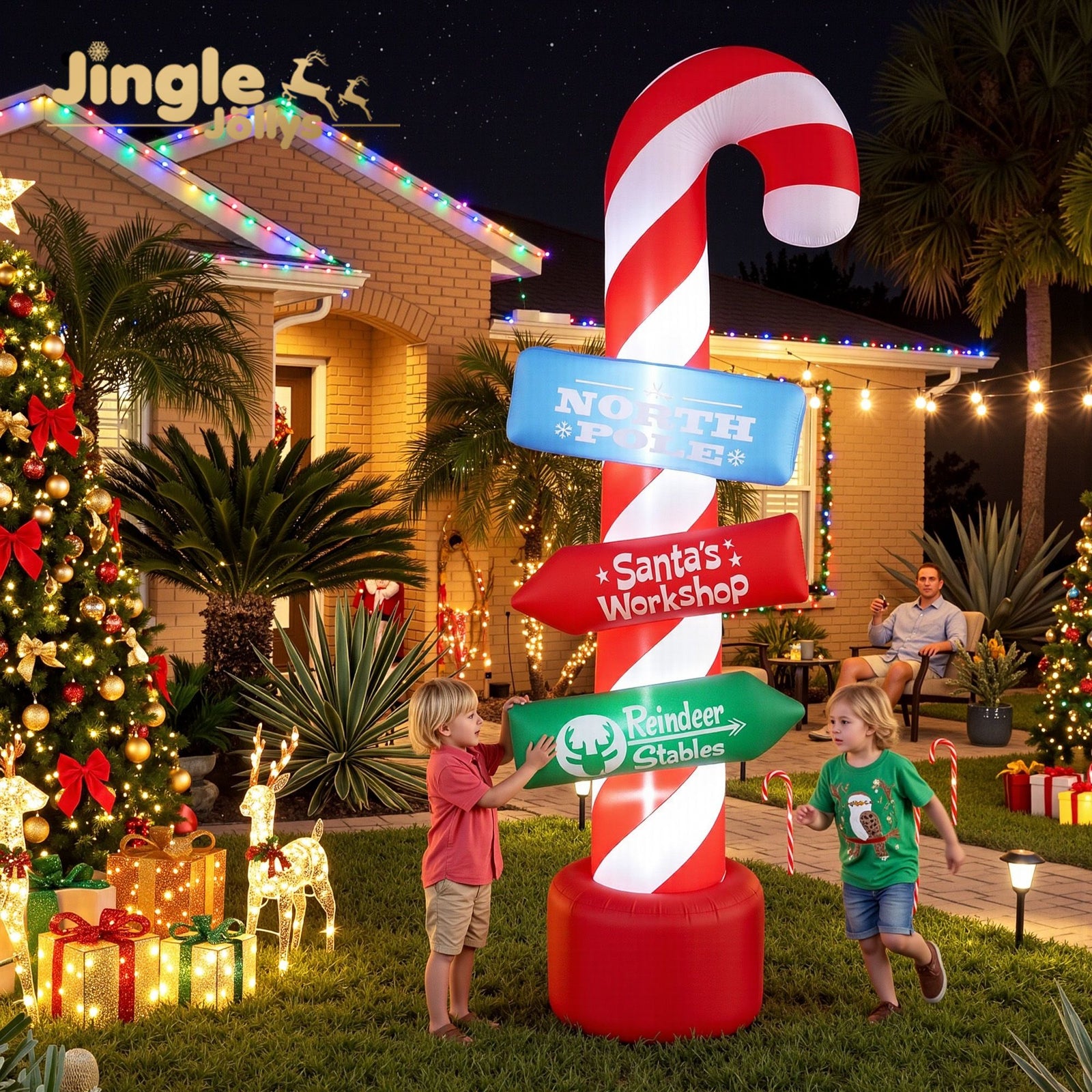 240cm Christmas Inflatable LED Outdoor Holiday Decoration with Blower
