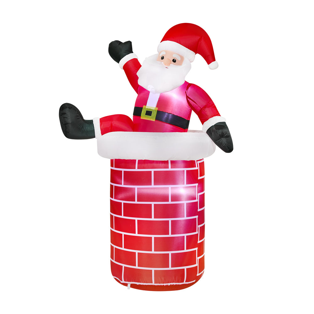 1.8M Christmas Inflatable Santa Chimney LED Lights