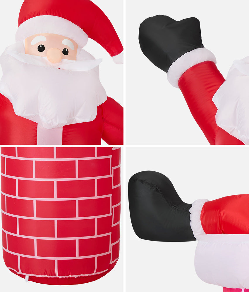 1.8M Christmas Inflatable Santa Chimney LED Lights