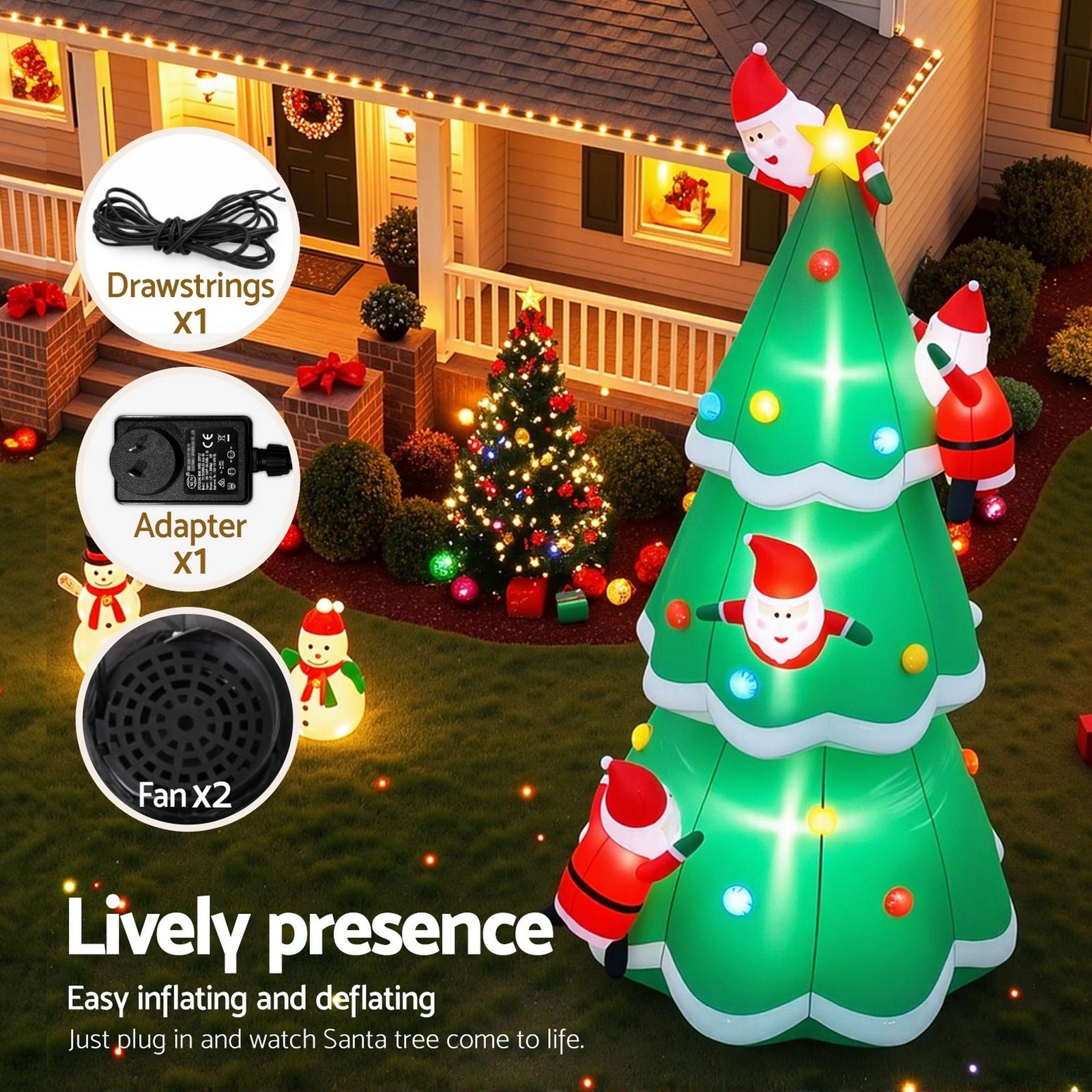5M Christmas Inflatable LED Outdoor Holiday Decoration with Blower