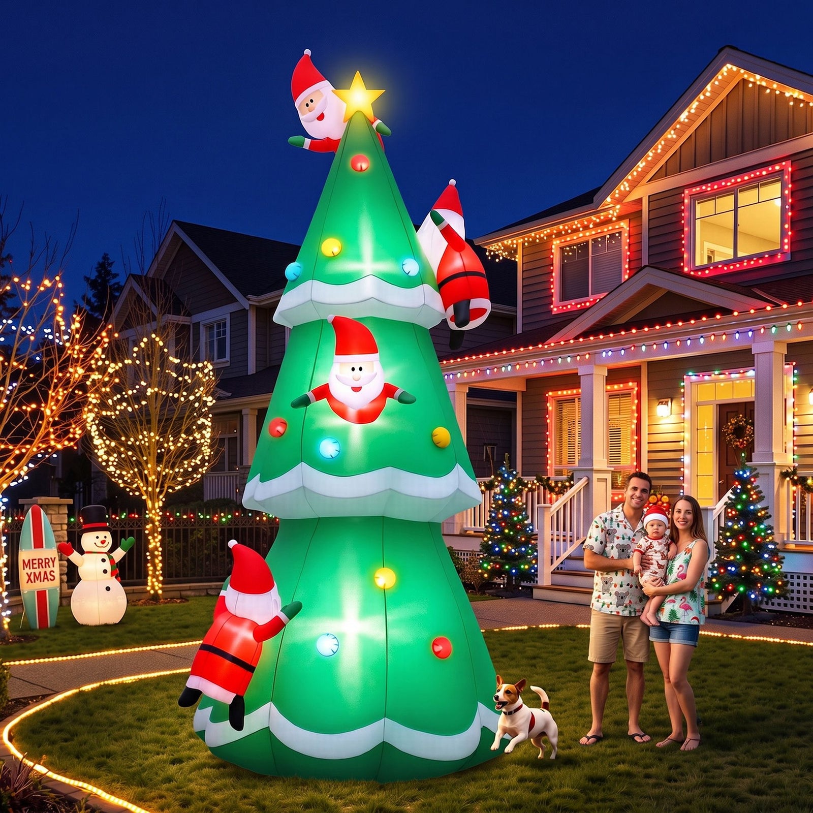 5M Christmas Inflatable LED Outdoor Holiday Decoration with Blower