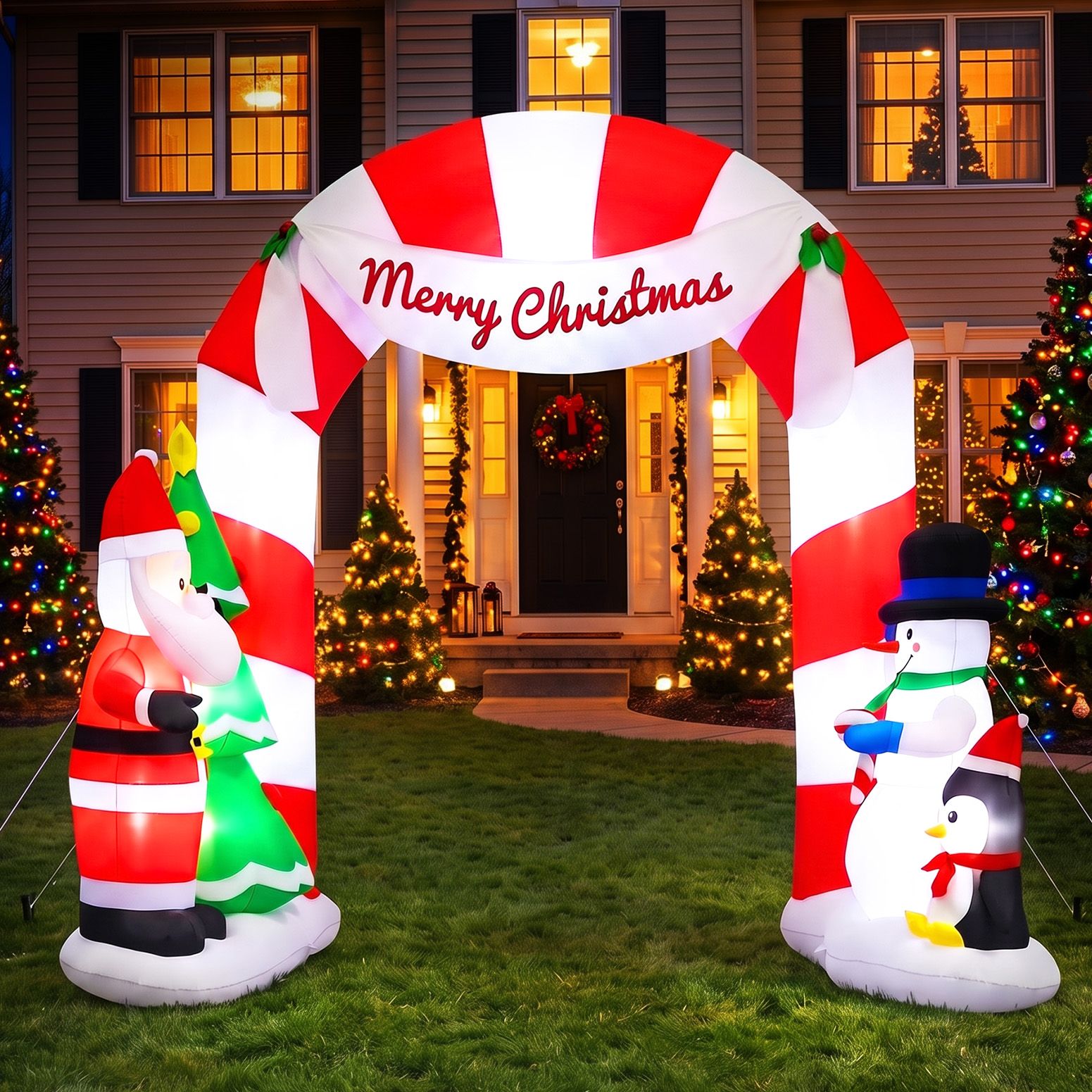 240cm Christmas Inflatable LED Outdoor Holiday Decoration with Blower