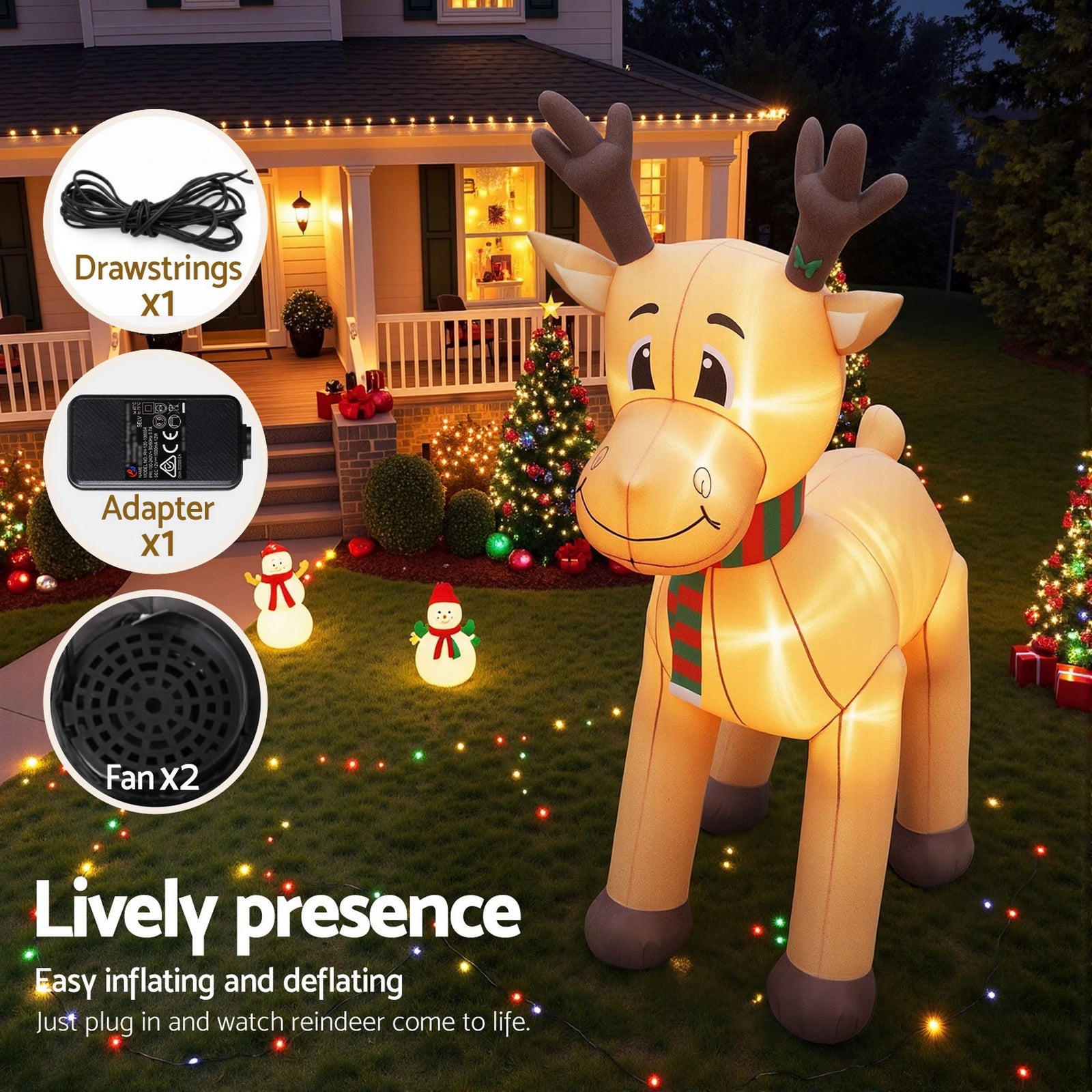 5M Christmas Inflatable LED Outdoor Holiday Decoration with Blower