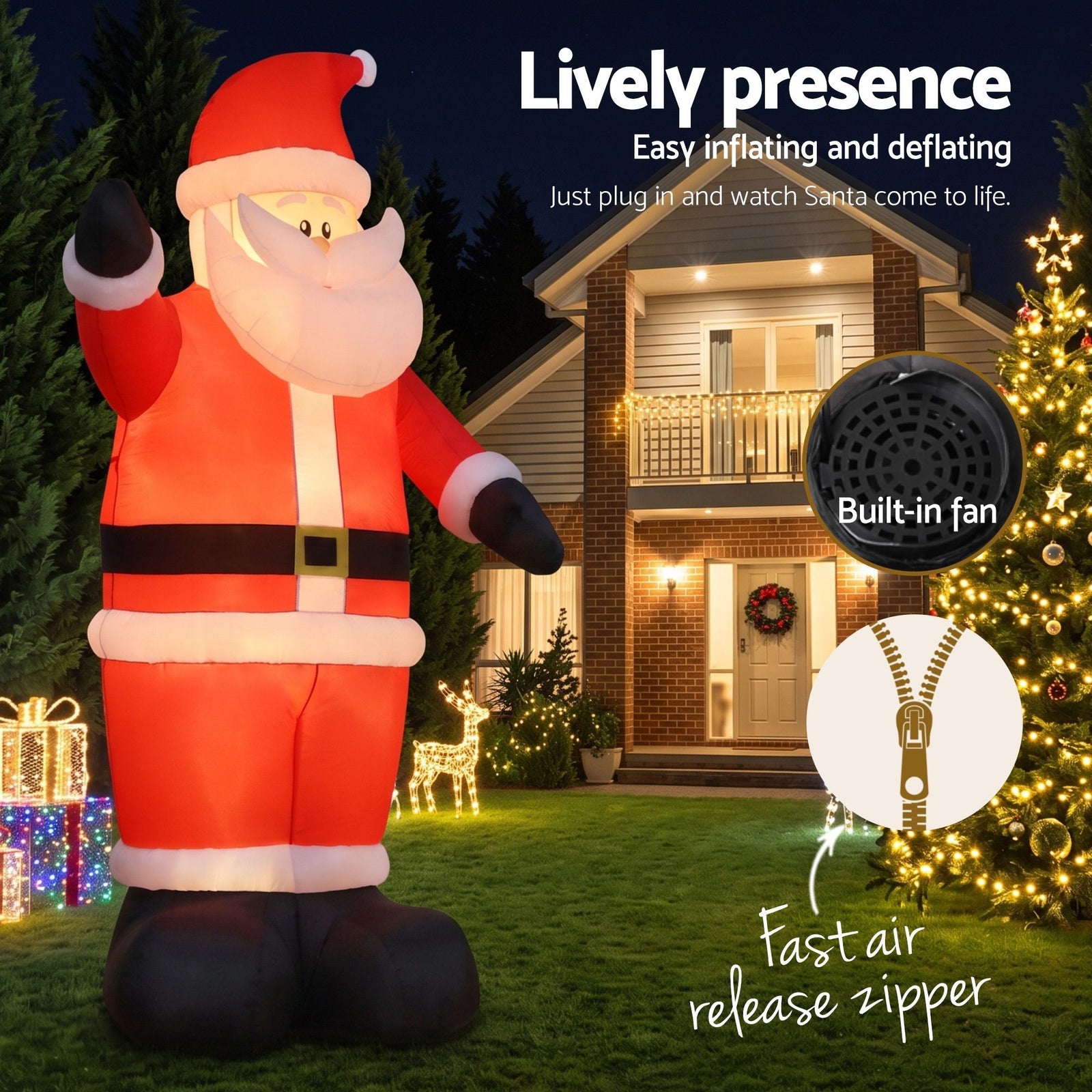 5M Christmas Inflatable LED Outdoor Holiday Decoration with Blower
