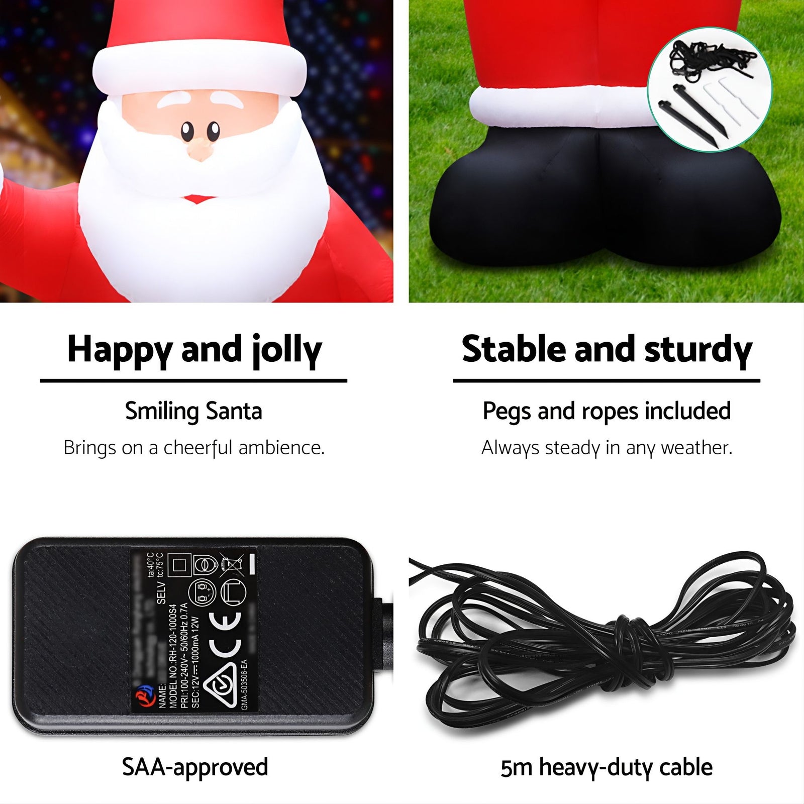 5M Christmas Inflatable LED Outdoor Holiday Decoration with Blower