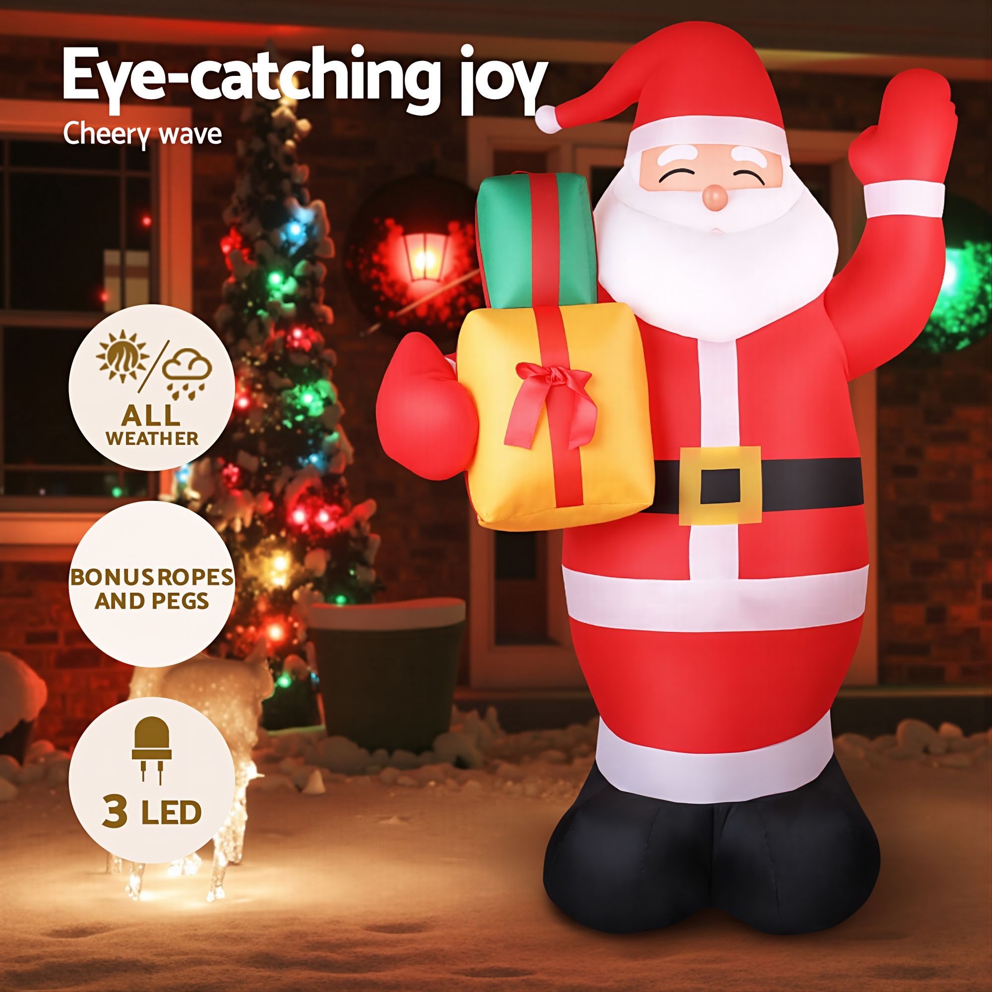 240cm Christmas Inflatable LED Outdoor Holiday Decoration with Blower