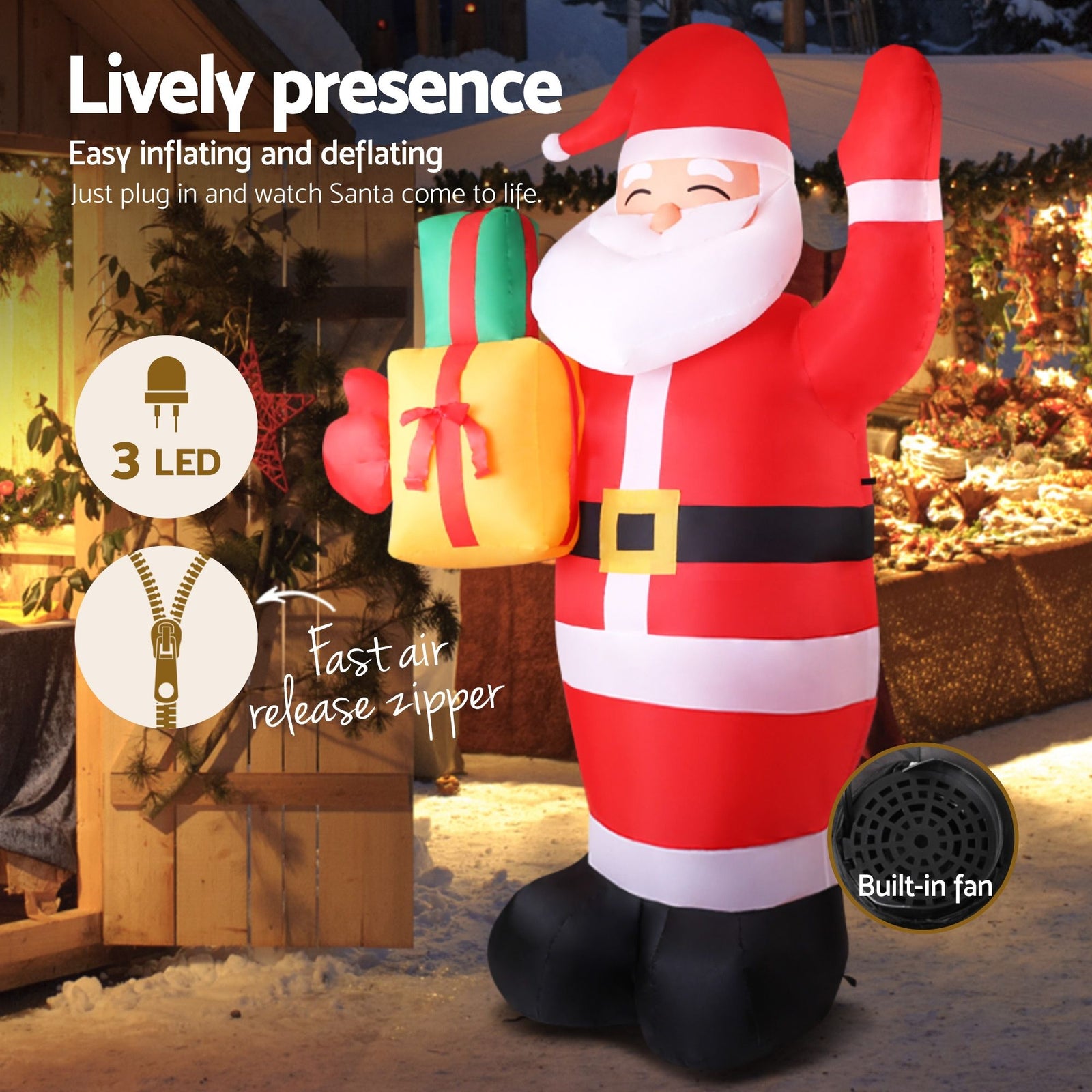 240cm Christmas Inflatable LED Outdoor Holiday Decoration with Blower