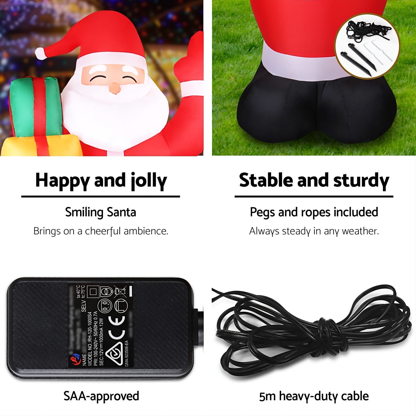 240cm Christmas Inflatable LED Outdoor Holiday Decoration with Blower