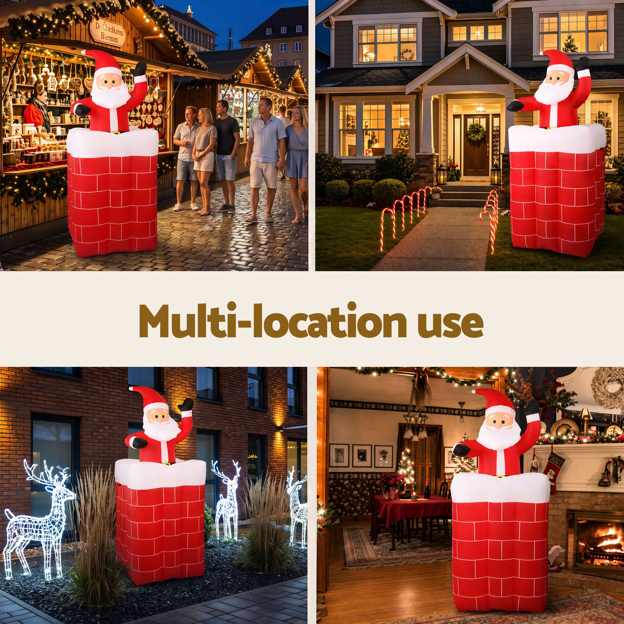 Christmas Inflatable LED Outdoor Holiday Decoration with Blower 180cm