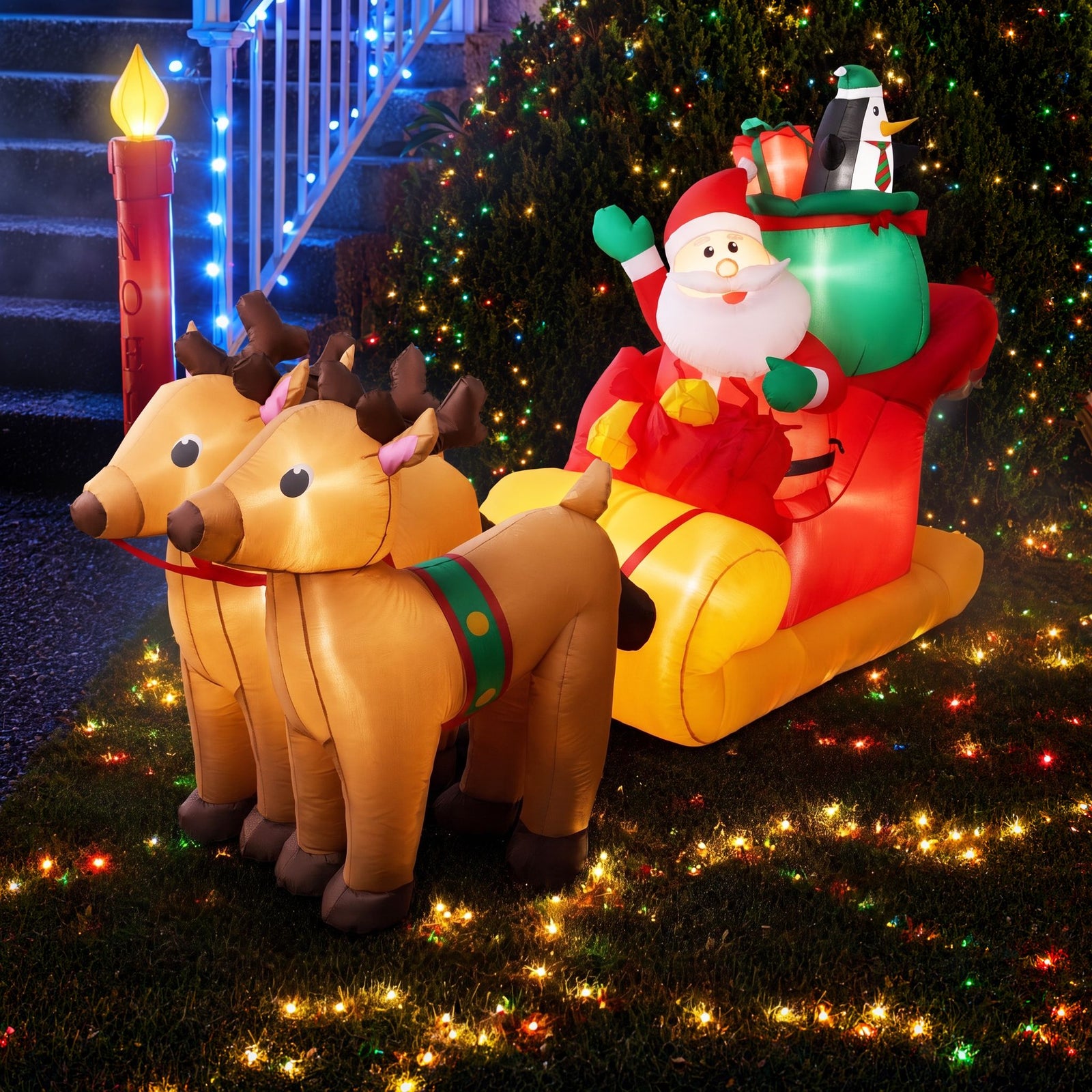 2.2M Christmas Inflatable LED Outdoor Holiday Decoration