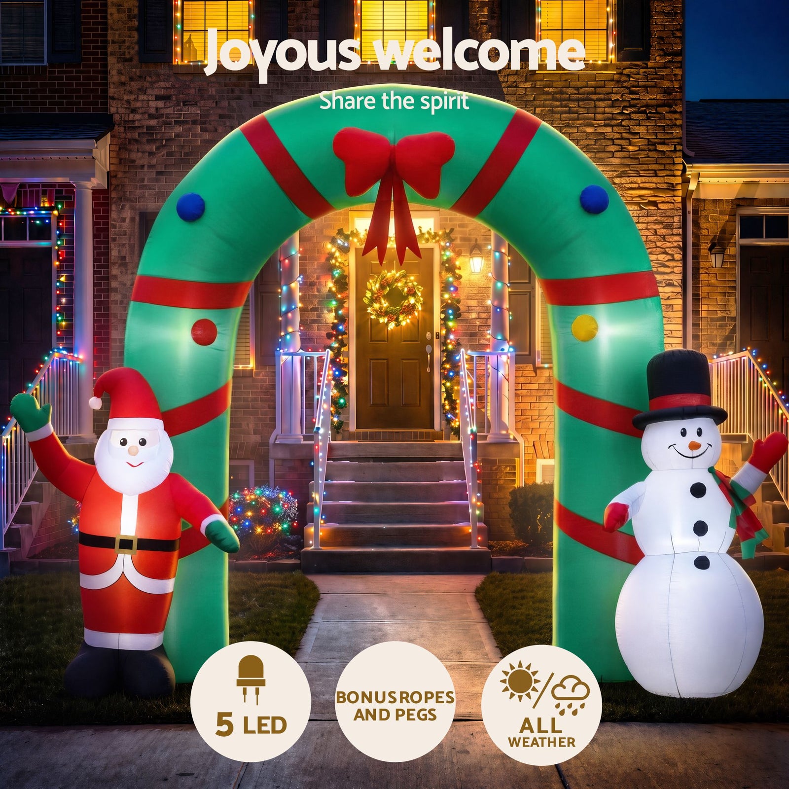 2.8M Christmas Inflatable LED Outdoor Yard Decoration Blow Up