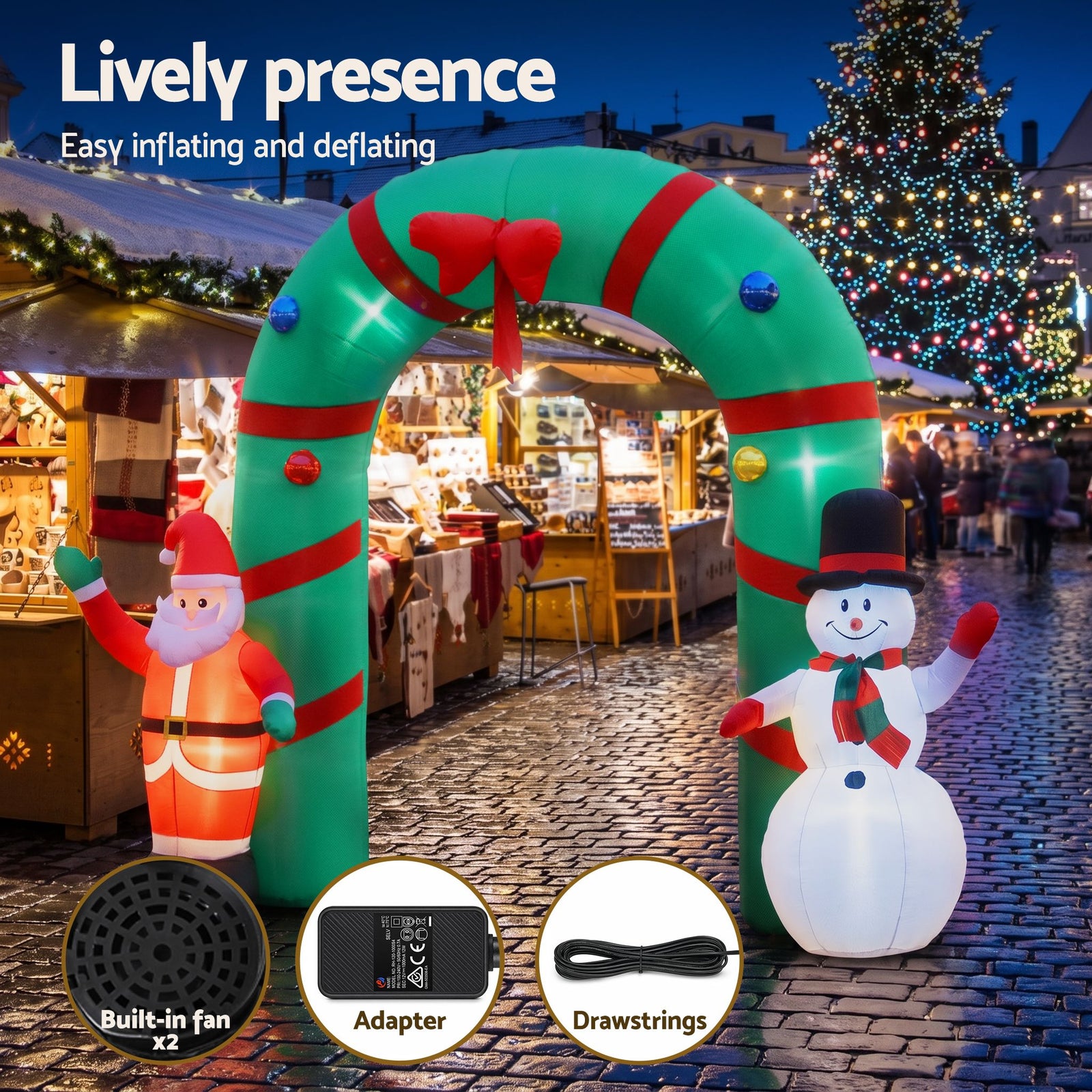2.8M Christmas Inflatable LED Outdoor Yard Decoration Blow Up