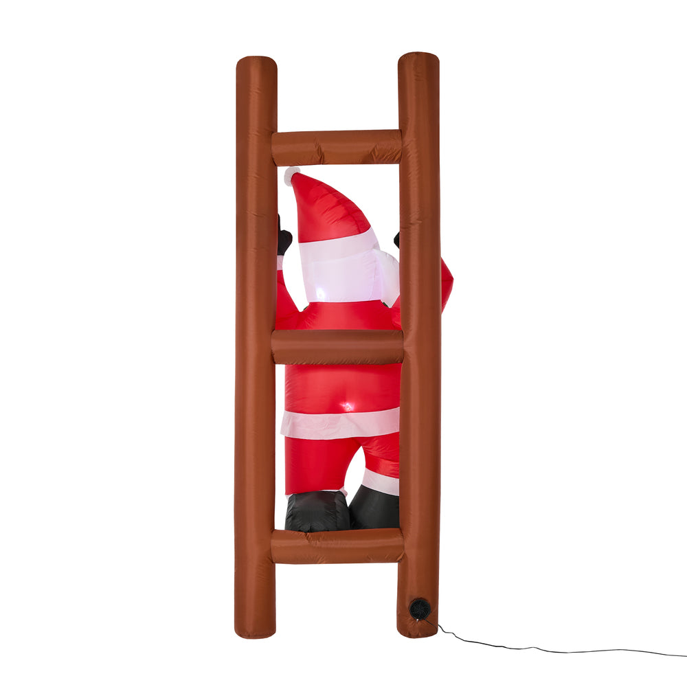 2.4M Christmas Inflatable Santa Ladder LED Light