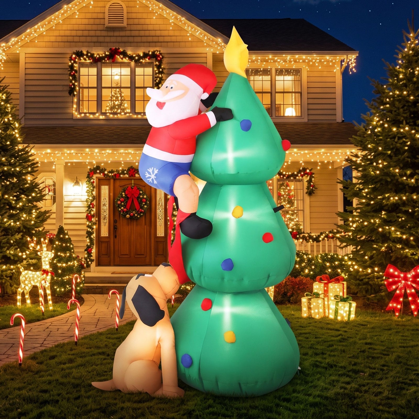 Christmas Inflatable LED Outdoor Holiday Decoration with Blower 180cm