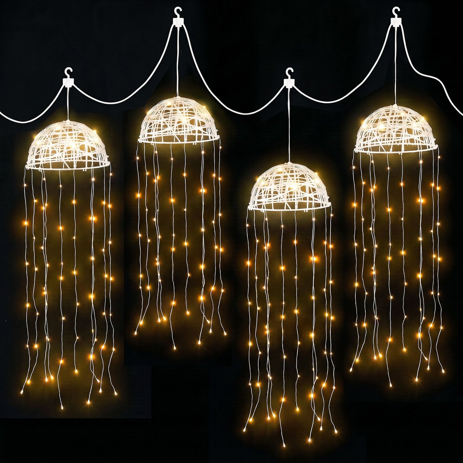 Christmas Lights Solar Jellyfish 4Pcs Garden Decorative Warm White