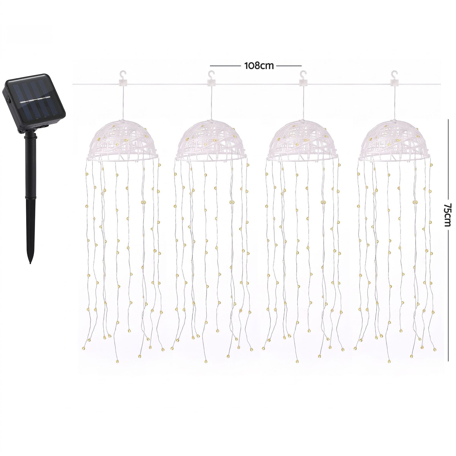 Christmas Lights Solar Jellyfish 4Pcs Garden Decorative Warm White