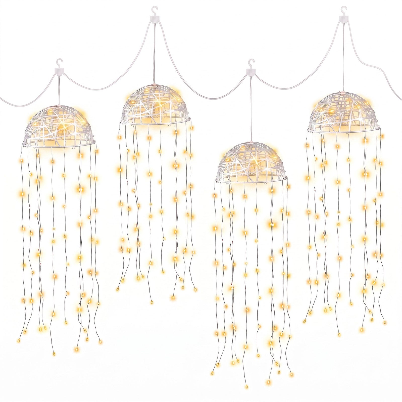 Christmas Lights Solar Jellyfish 4Pcs Garden Decorative Warm White
