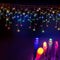 20M Solar Icicle Lights 500 LED Multi Colour Outdoor Fairy Lights