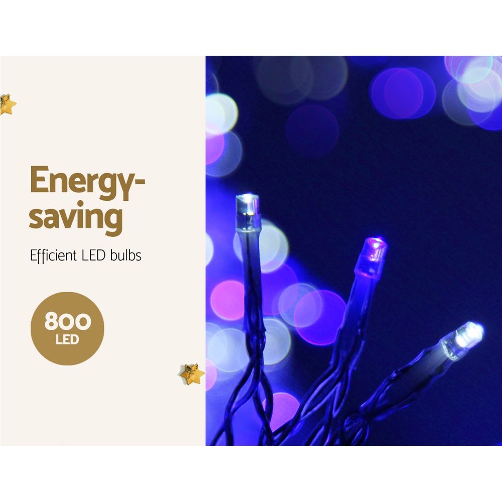 20M LED Icicle Christmas Lights 800 Blue LEDs Outdoor Waterproof