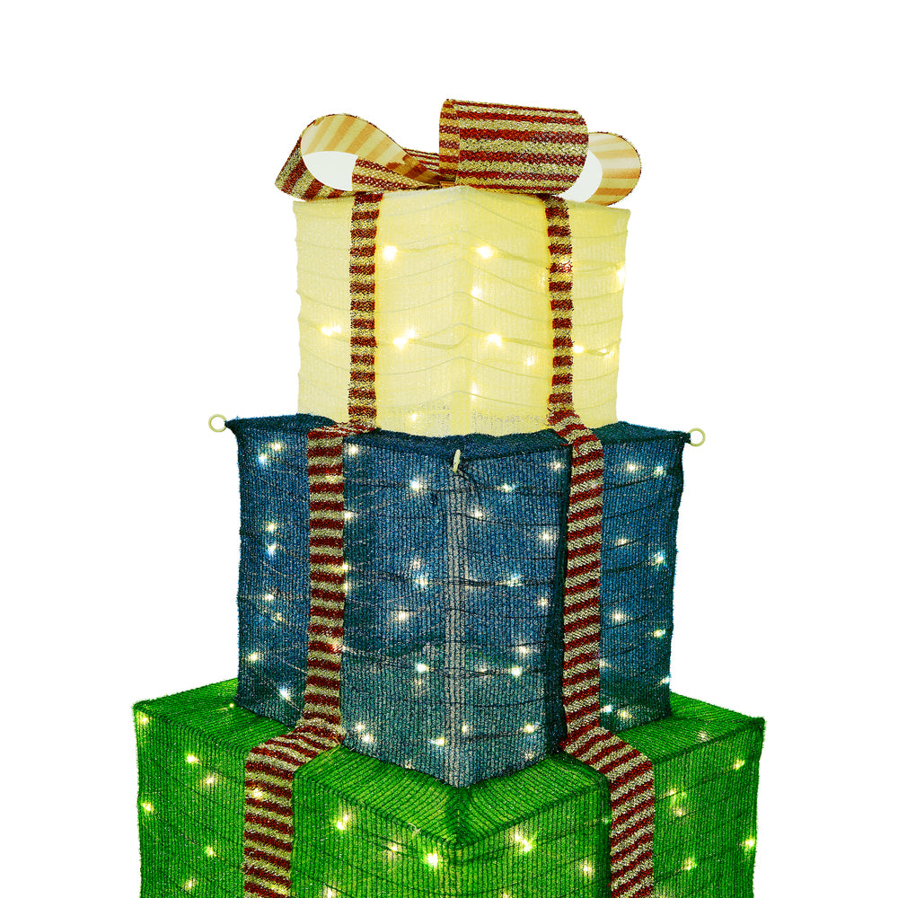 Tinseltown 3D Christmas Light LED 142cm Gift Xmas Boxes 8 Effects