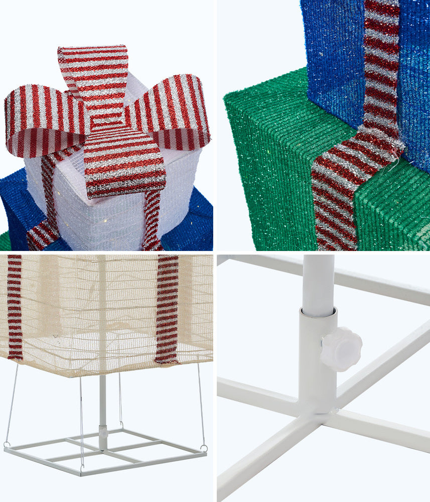 Tinseltown 3D Christmas Light LED 142cm Gift Xmas Boxes 8 Effects