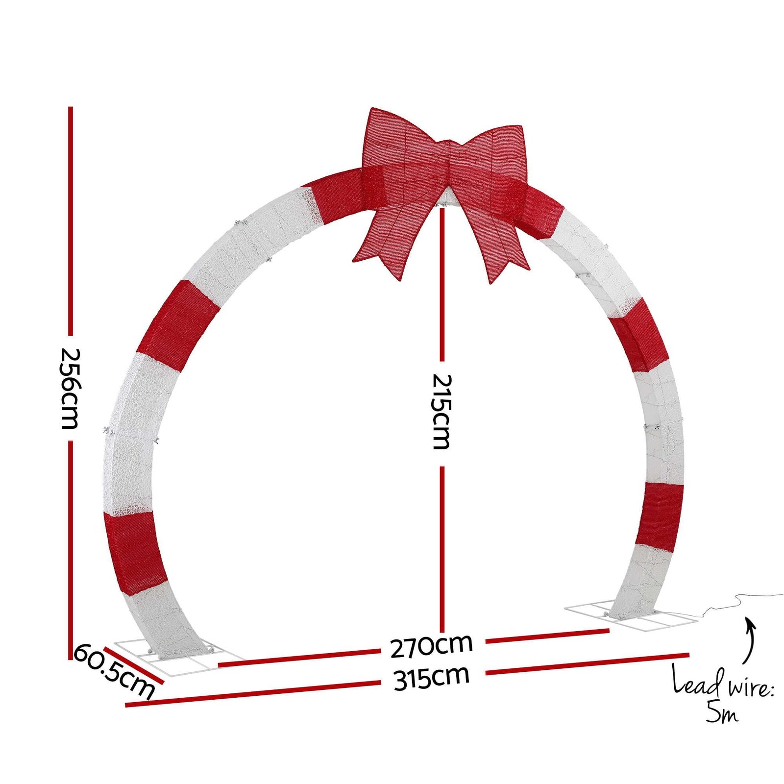 2.5m Christmas Archway Pre-Lit LED Outdoor Garden Decoration Warm White