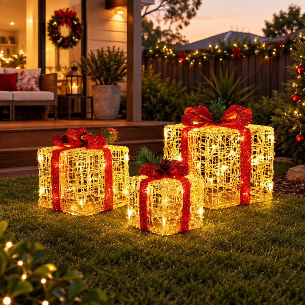 Christmas Lights Gift Box Set 3 PCS Set 48 LED Decorations