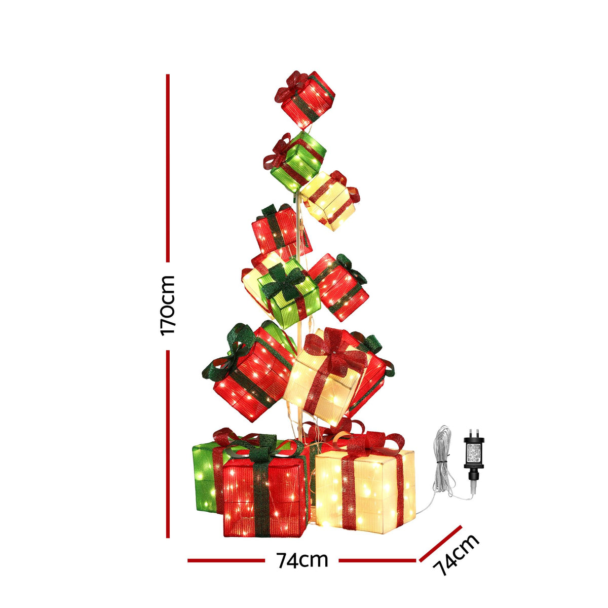 Christmas Decorations Lighted Gift Box Tower Christmas Lights Stackable 170cm