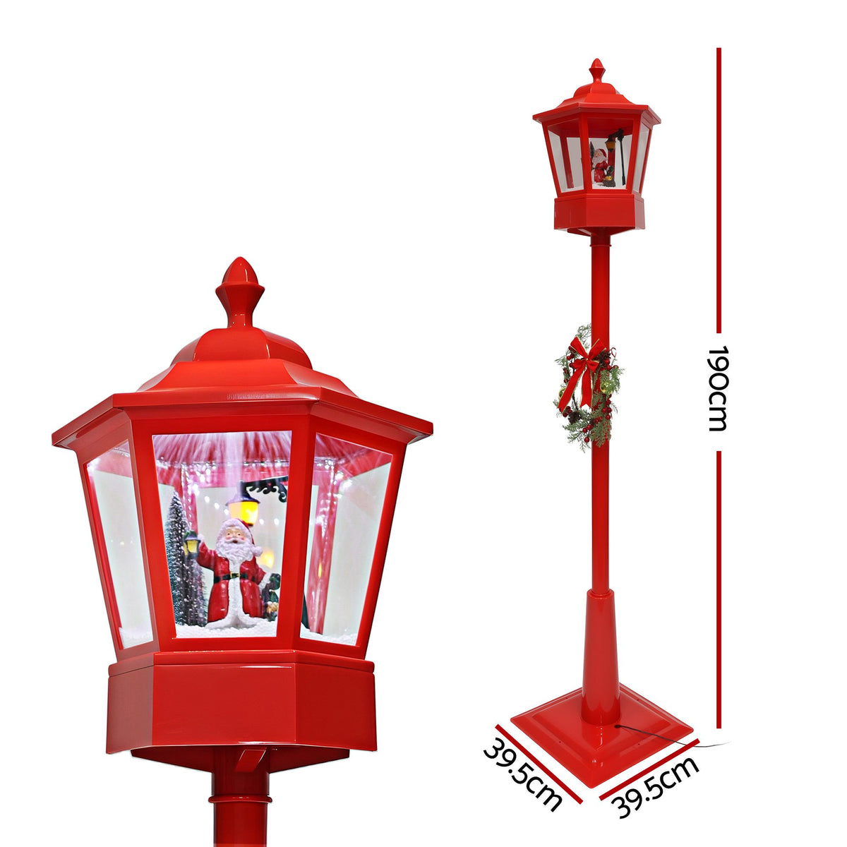 1.8M Christmas LED Lamp Post Decoration with Music & Snowfall Effect