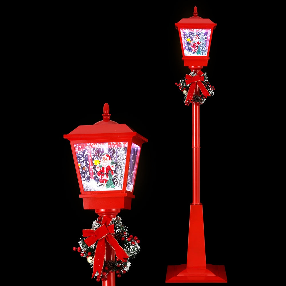 1.8M Christmas LED Lamp Post Decoration with Music & Snowfall Effect