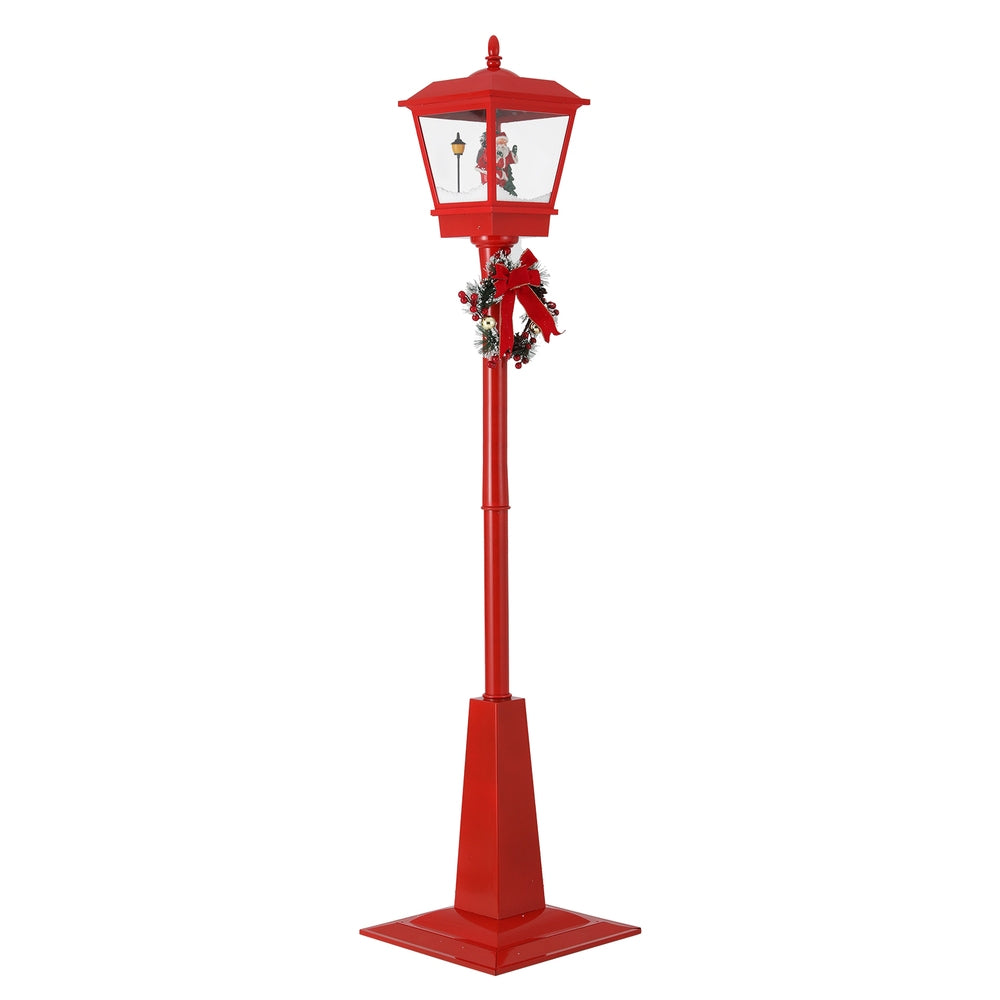 1.8M Christmas LED Lamp Post Decoration with Music & Snowfall Effect
