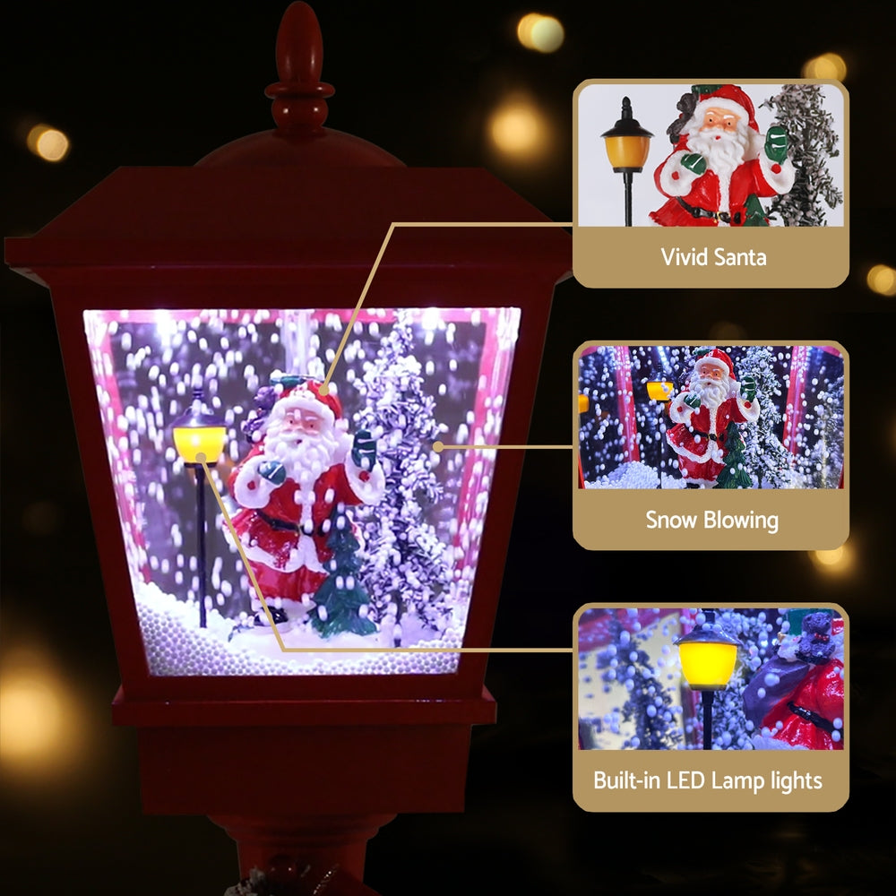 1.8M Christmas LED Lamp Post Decoration with Music & Snowfall Effect